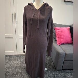 The Drop Knit Hoodie Midi Dress